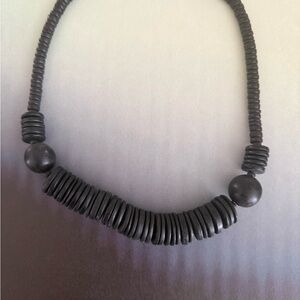 Black Beaded Statement Necklace